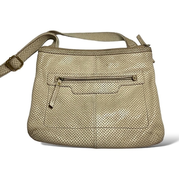 FOSSIL ‘Long Live Vintage’ Embossed Leather Crossbody Bag Tote Satchel - Picture 1 of 12